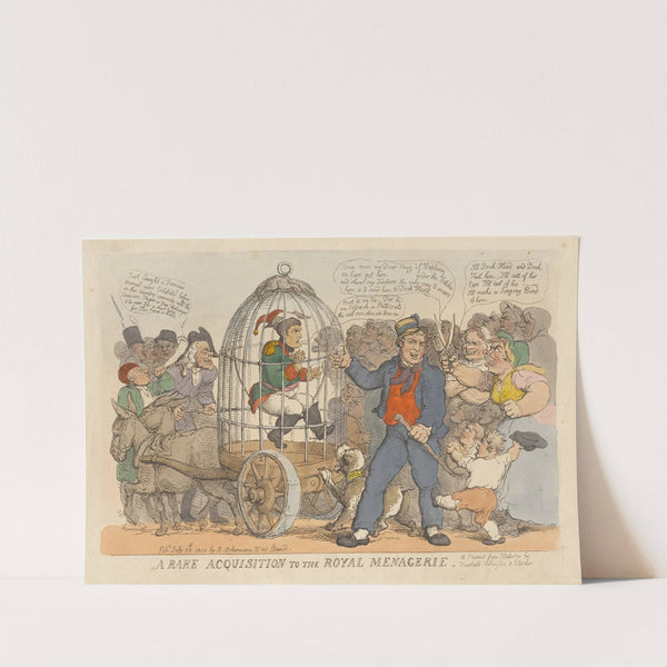 A rare acquisition to the royal menagerie, A present from Waterloo by Marshalls Wellington & Blucher (1815) by Thomas Rowlandson