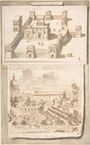 A Reconstruction of the Thermae of Novitian (above) and a View of the Ruins (below)