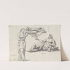 A River God and Two Classical Sculptures by Jacques Louis David