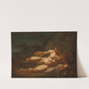 A river god reclining in a landscape by Follower of Nicolas Poussin