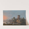 A River Landscape With A Ruined Tower And Fishermen With Their Nets In The Foreground (1791) by Jean-Baptiste Pillement