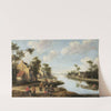 A River Landscape With Figures Resting Near An Inn (1662) by Joost Cornelisz Droochsloot