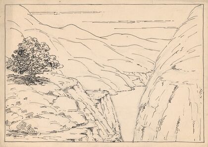 A River Landscape with Steep Cliffs