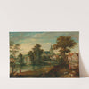 A river landscape with two patriarchs near a town by Cornelis Molenaer