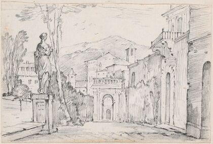 A Roman Street with Monte Cavo in the Distance