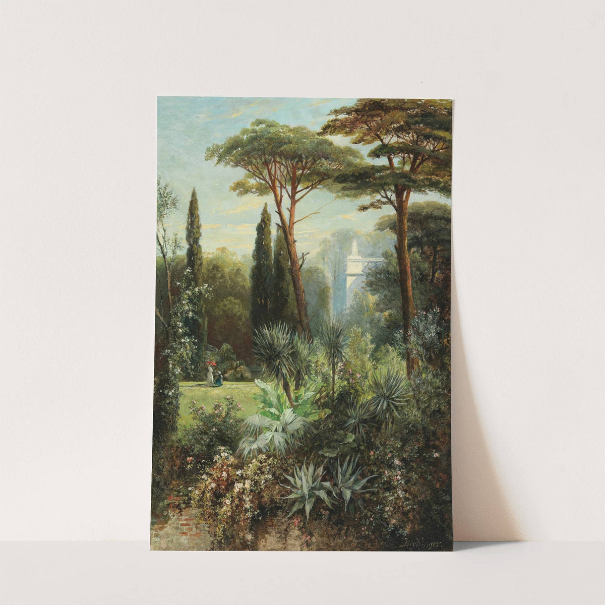 A Romantic Castle Park in the South by Franz Xaver Birkinger
