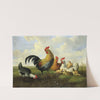 A rooster with Hens and Chicks by Albertus Verhoesen