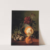 A rose, grapes, mushrooms, an orange and chestnuts by Jean-Baptiste Robie