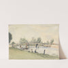 A Rustic Bridge over the Thames, Anglers on the River Bank by William Evans of Eton