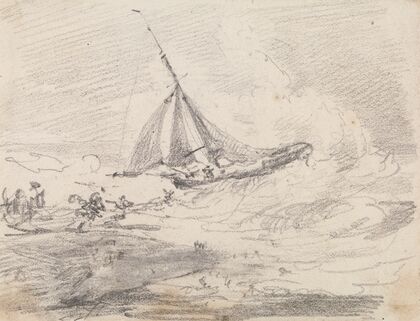 A Sailing Vessel in Rough Seas, Hastings