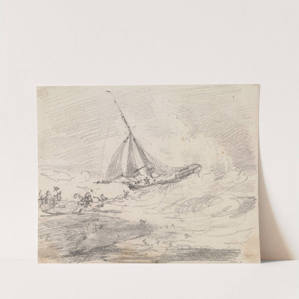 A Sailing Vessel in Rough Seas, Hastings by Thomas Hastings