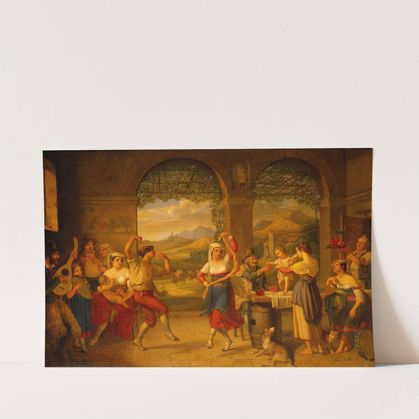 A Saltarello Being Danced In A Roman Osteria by Dietrich Wilhelm Lindau