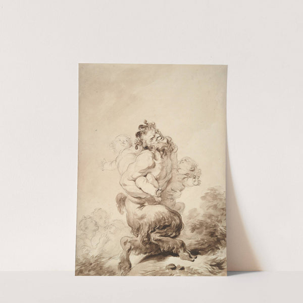 A Satyr Teased by Two Putti by Jean-Honoré Fragonard