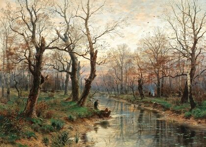 A Scene at Dusk in Late Autumn