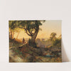 A Scene at Dusk with a View of the Othmarskirche in Mödling (1850) by Anton Hansch