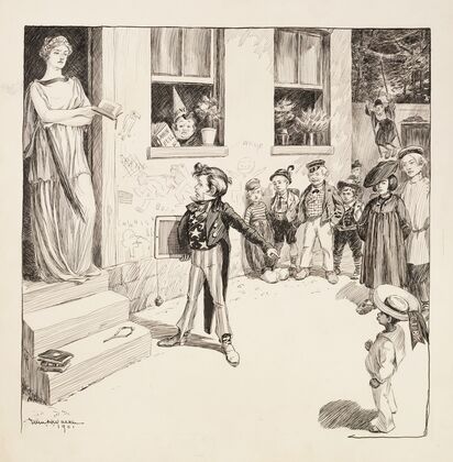 A school at recess, with each of the children representing a country (1901)