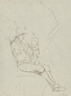 A Seated Italian Shepherd with a Small Child on his lap