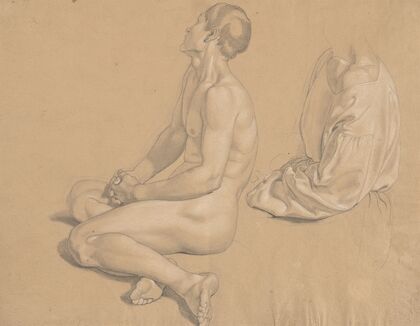 A Seated Man Nude and then Clothed (1820s)