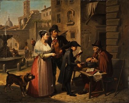 A Second-Hand Bookseller In A Roman Street