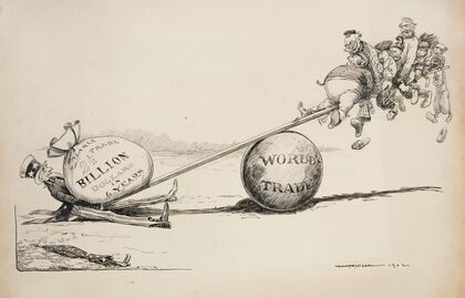 A see-saw with world trade as the fulcrum (1902) — size preview