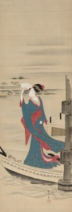 A Selection of Beauty from the Pleasure Quarters (Seiro bijin awase); Courtesans Hired for the New Years Holidays – Takigawa of the Ogiya — size preview