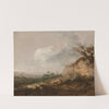 A shepherd and his dog in a landscape, his flock resting by a dune in the foreground by Thomas Gainsborough