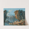 A shepherd couple in a mountainous landscape by Jean-Baptiste Pillement
