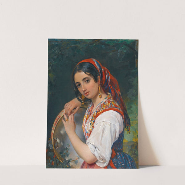 A Shepherd Girl With A Tambourine by Pimen Nikitich Orloff