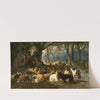 A Shepherd with his Cattle Resting at Noon (1874) by Anton Braith