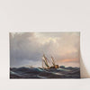 A ship in high seas at sunset (1847) by Anton Melbye