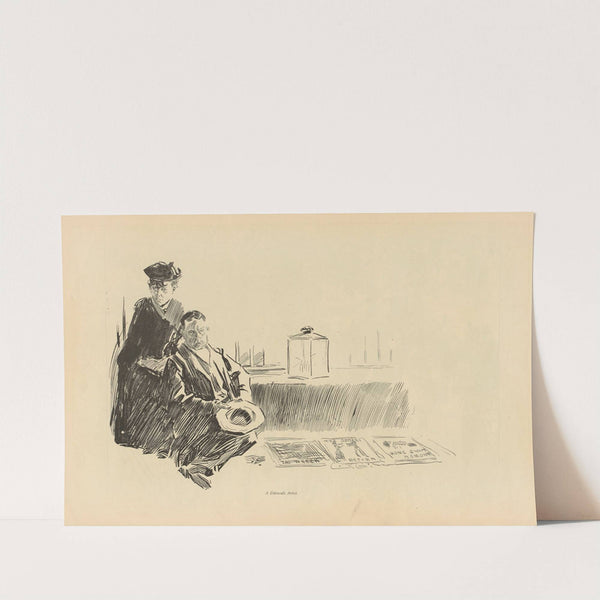 A Sidewalk Artist (1893-1900) by Charles Dana Gibson