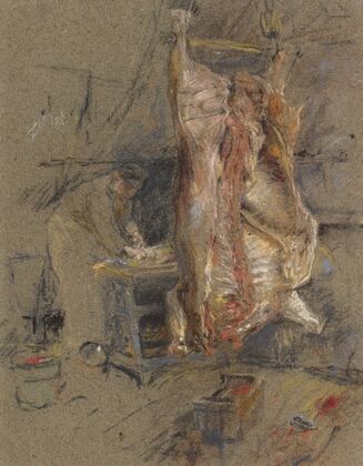 A Slaughtered Ox In A Butcher’s Shop (1885)