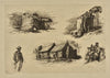 A slave cabin. The old grist mill. Sam. ‘Got any pies for sale, Aunty’ A picaninny. (1876)