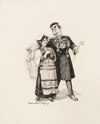A soldier courts a woman. (1901)