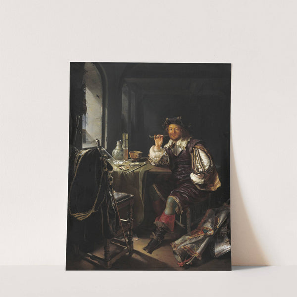 A Soldier Smoking a Pipe by Frans van Mieris the Elder