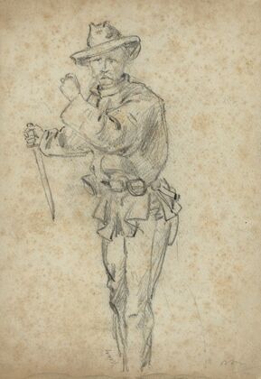 A soldier with a knife