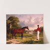 A Soldier with an Officer&#039;s Charger by John Frederick Herring Snr.