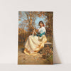 A Spanish Girl with Fan on a Park Bench by Julius Victor Berger