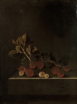 A Sprig of Gooseberries on a Stone Plinth — size preview
