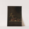 A Sprig of Gooseberries on a Stone Plinth by Adriaen Coorte