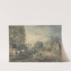 A Stagecoach and Four Dashing Through a Village on the Bath-London Road by Charles Robertson