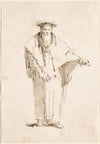 A Standing Oriental Holding a Rod