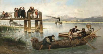 A Steamboat Jetty on Lake Chiemsee (1889)
