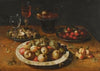 A Still Life Of Apples And Grapes In A Blue-And-White Porcelain Bowl,