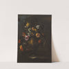 A Still Life Of Roses, Tulips And Other Flowers In A Bronze Vase On A Stone Ledge by Margherita Caffi