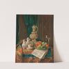 A Still Life with a Historicist Ewer, a Plate of Fruit and a Newspaper by Josef Mansfeld