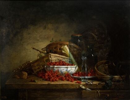 A still life with cherries