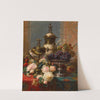A Still Life With Roses, Grapes, And A Silver Inlaid Nautilus Shell by Jean-Baptiste Robie