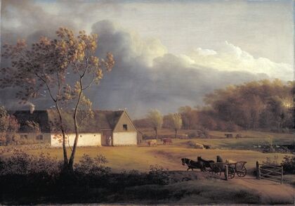 A Storm Brewing behind a Farmhouse in Zealand