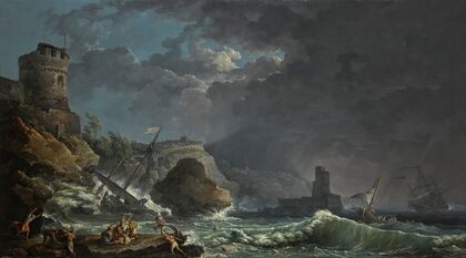 A Storm Off A Rocky Coast